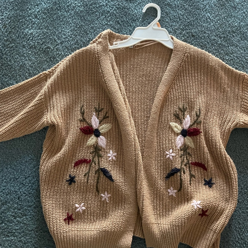 Woven Heart embroided cardigan